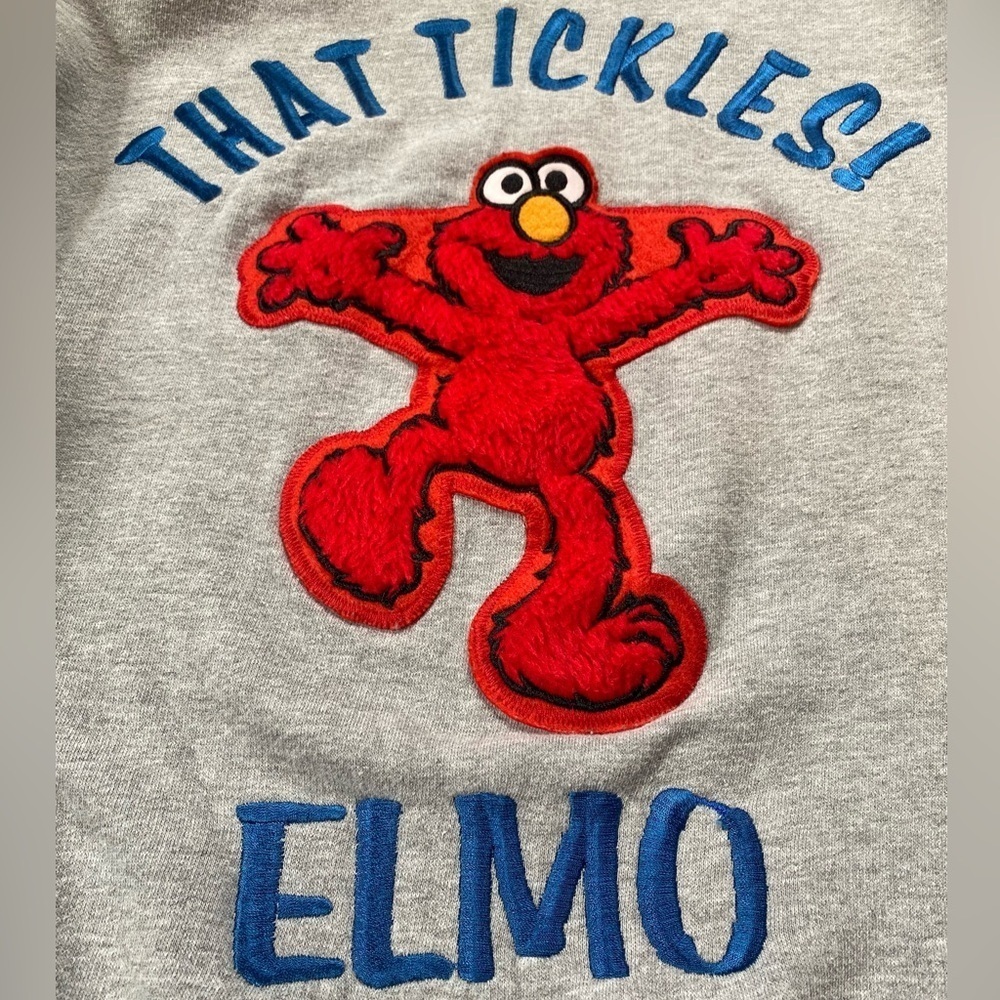 Vintage 90s That Tickles Sesame Street Elmo Crew Neck Sweatshirt Size Large - Picture 6 of 8